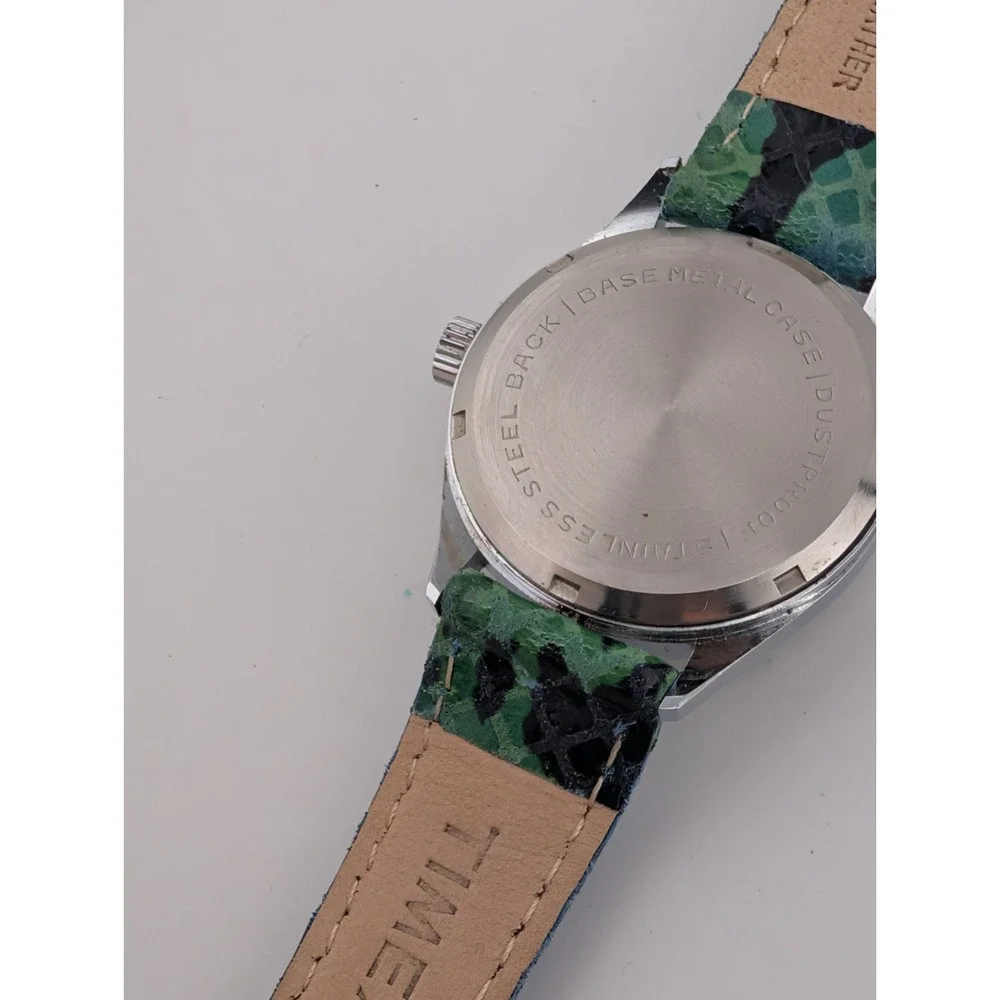 Marcel Women's Mechanical Watch 30mm Silver Case Blue Leather Band- Working